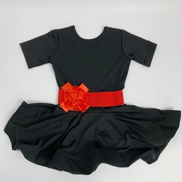 A-Line Short Latin Dress with Ruffles Sz 4/5 - Picture 1 of 12